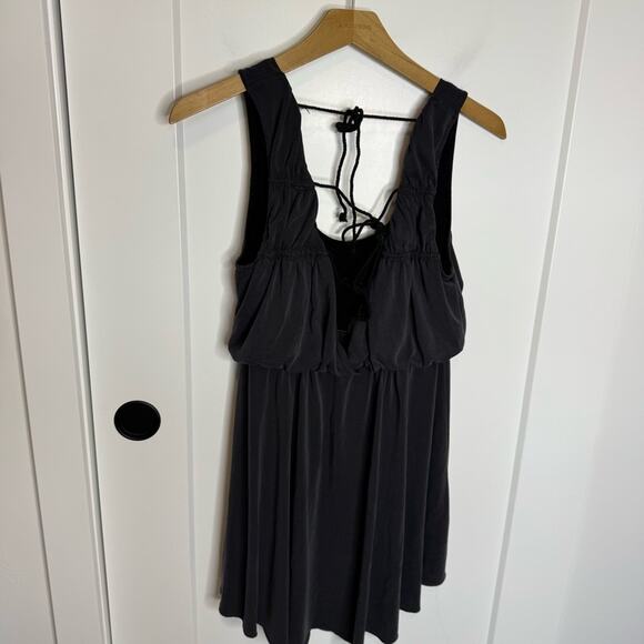 Free People Cupro True As Love Tie Back Mini Dress Black Size Small - Picture 4 of 7